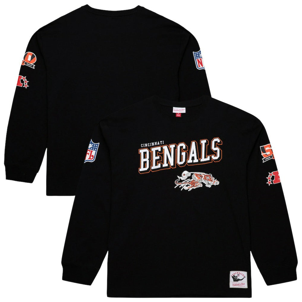 Cincinnati Bengals Training Camp Vintage Logos Long Sleeve T-Shirt - Black sale