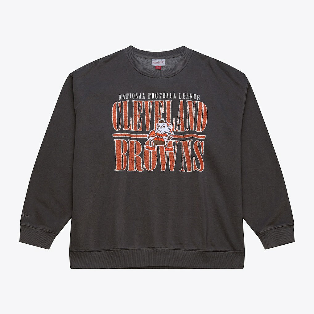 Cleveland Browns Downtown Crew Vintage Logo Sweatshirt - Black discount