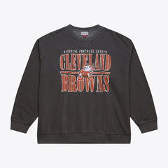 Cleveland Browns Downtown Crew Vintage Logo Sweatshirt - Black discount