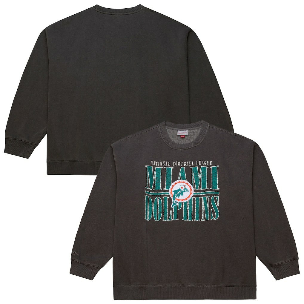 Miami Dolphins Downtown Crew Vintage Logo Sweatshirt - Black cheap
