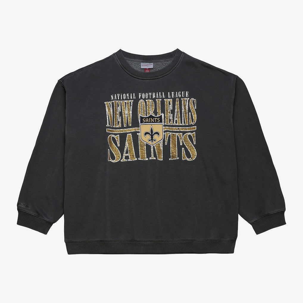 New Orleans Saints Downtown Crew Vintage Logo Sweatshirt - Black for sale