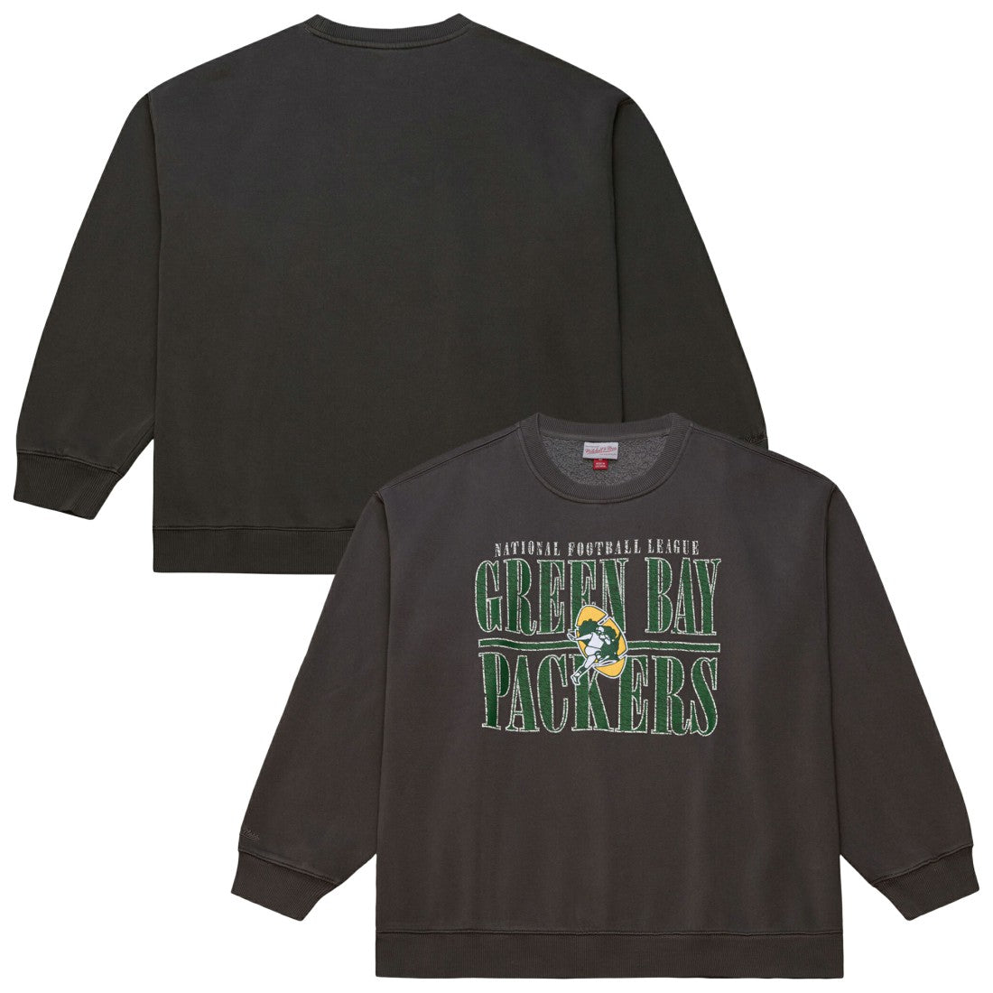 Green Bay Packers Downtown Crew Vintage Logo Sweatshirt - Black sale