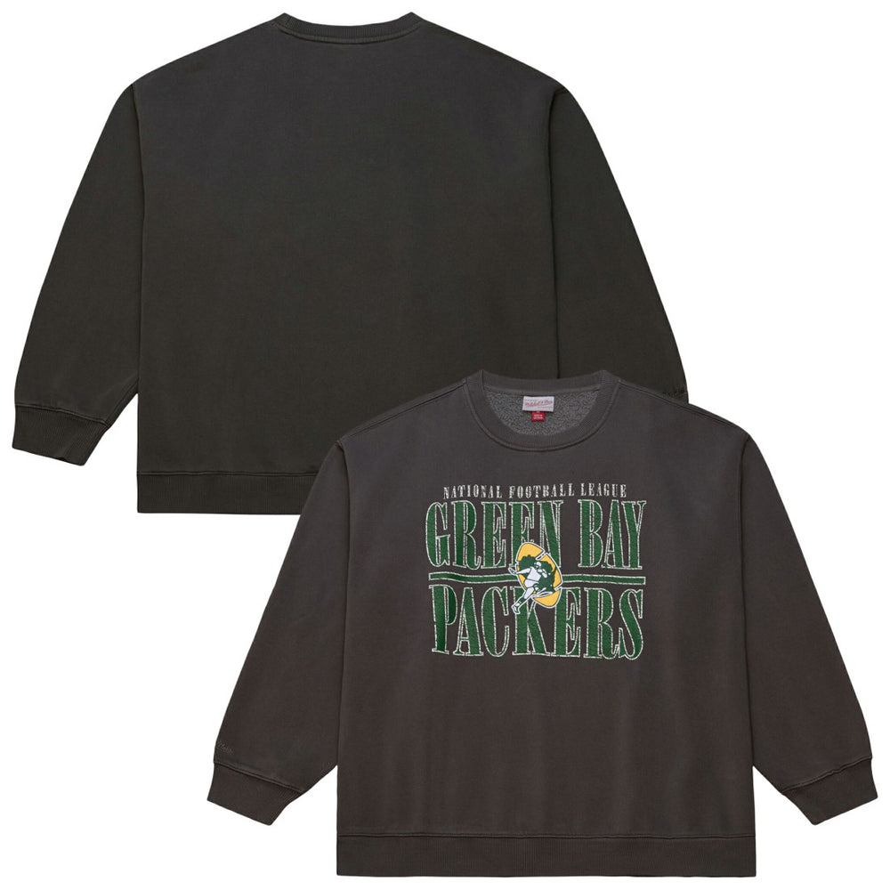 Green Bay Packers Downtown Crew Vintage Logo Sweatshirt - Black sale