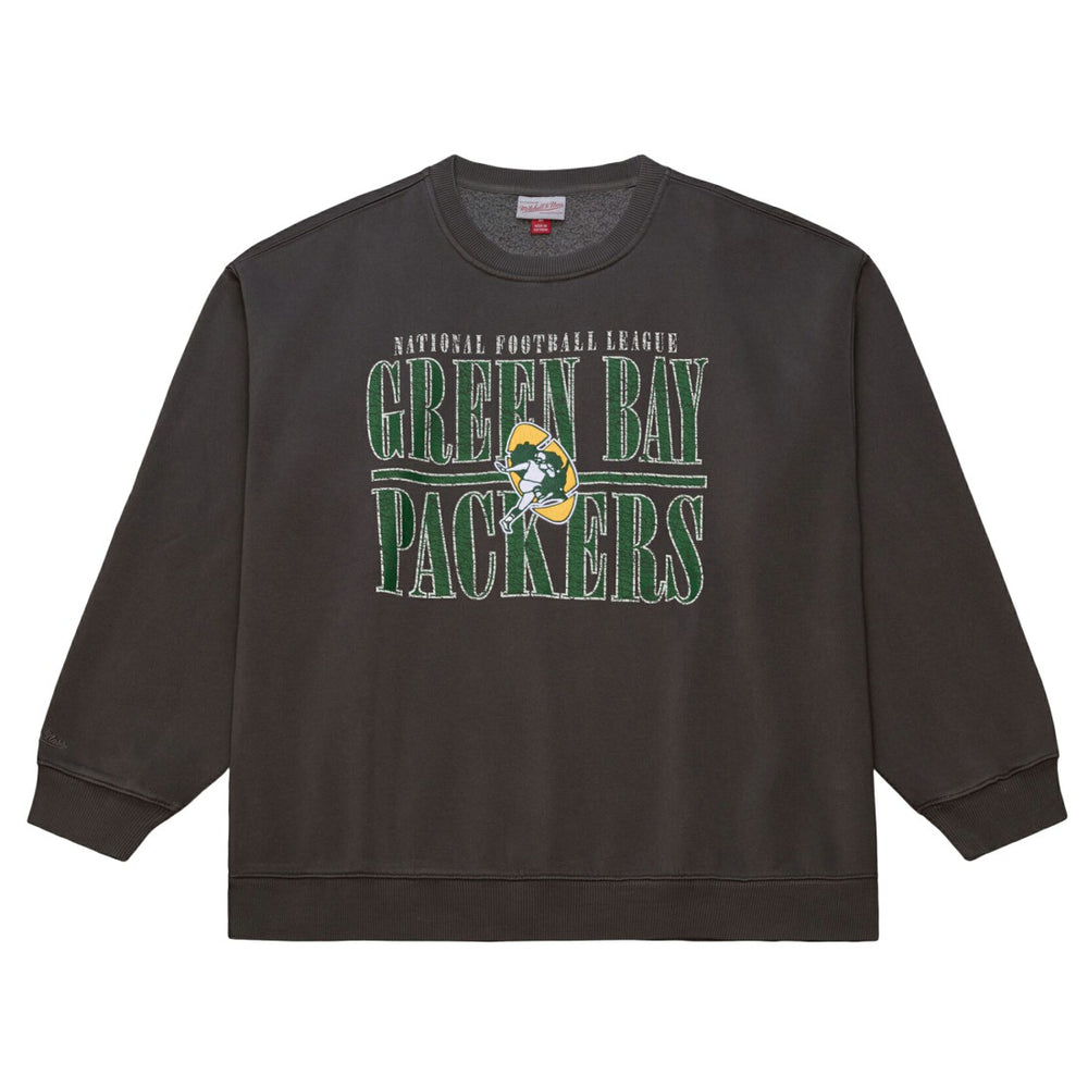 Green Bay Packers Downtown Crew Vintage Logo Sweatshirt - Black sale