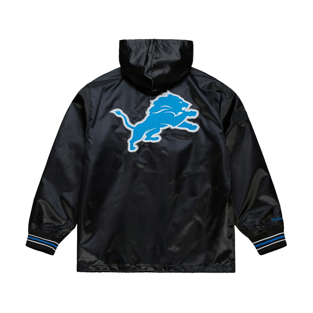 Detroit Lions Downtown Satin Full-Snap Hooded Jacket - Black on sale