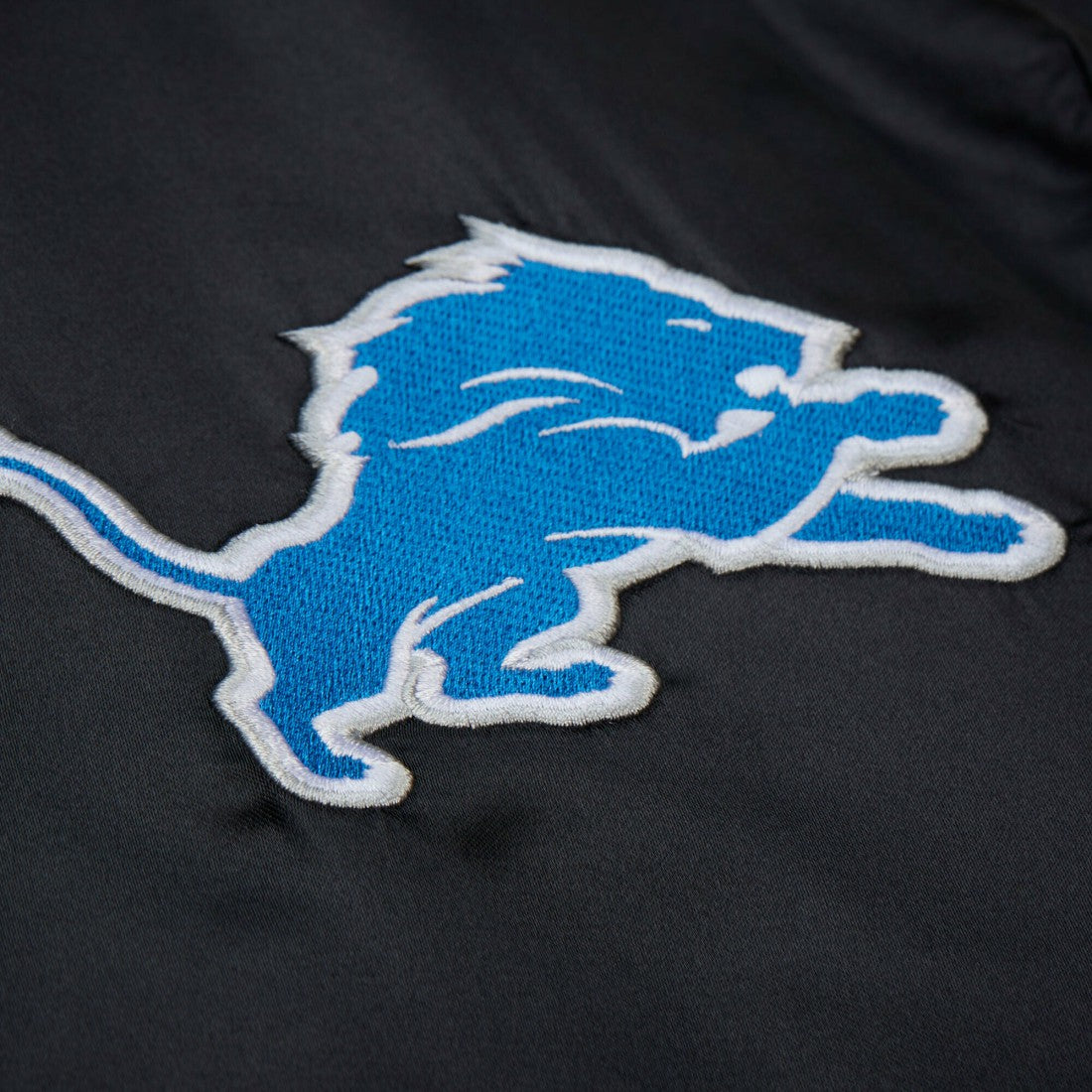 Detroit Lions Downtown Satin Full-Snap Hooded Jacket - Black on sale