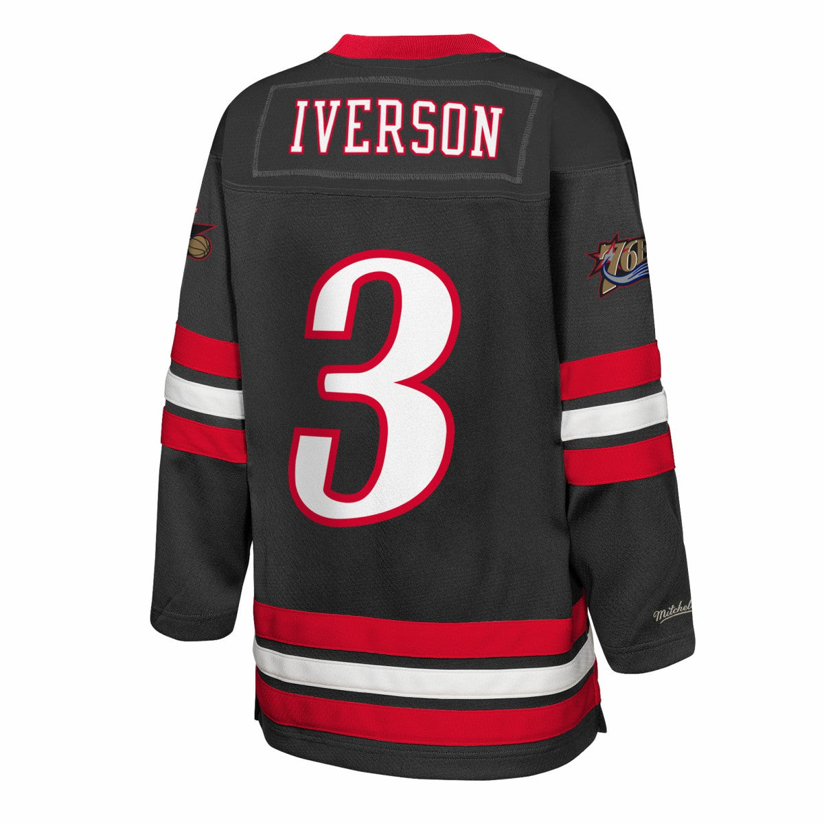 Allen Iverson Philadelphia 76ers Youth Maxxed Out 2.0 Fashion Hockey Jersey - Black cheap