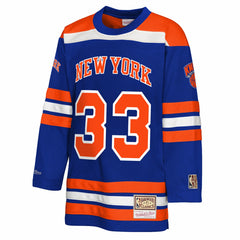 Patrick Ewing New York Knicks Youth Maxxed Out 2.0 Fashion Hockey Jersey - Blue online