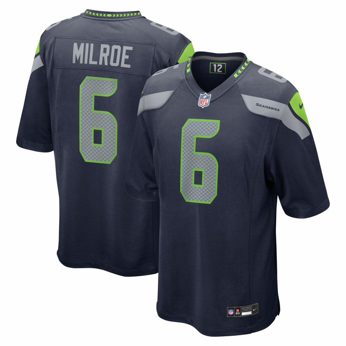 Jalen Milroe Seattle Seahawks 2025 NFL Draft Game Jersey - College Navy discount