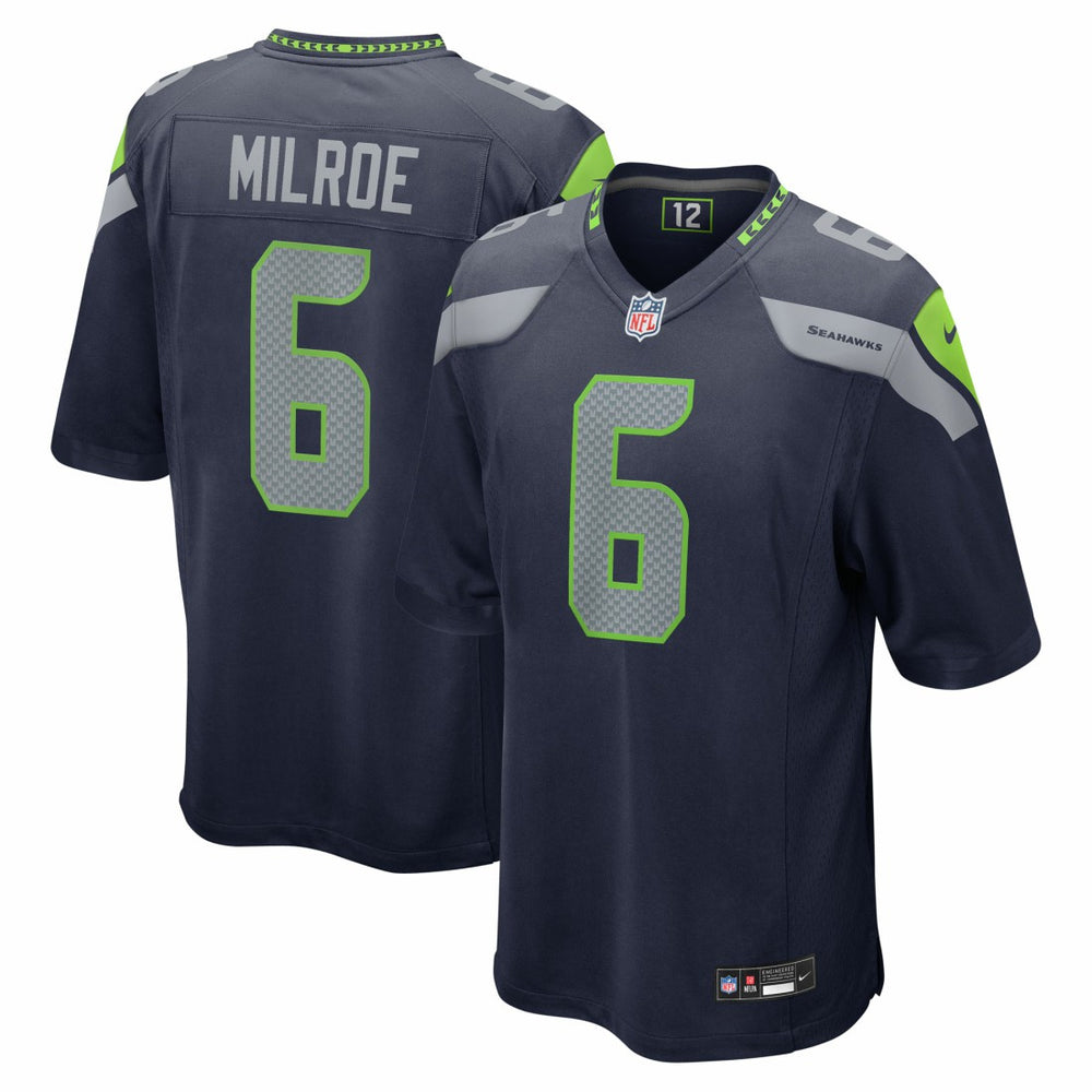 Jalen Milroe Seattle Seahawks 2025 NFL Draft Game Jersey - College Navy discount