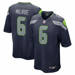 Jalen Milroe Seattle Seahawks 2025 NFL Draft Game Jersey - College Navy discount