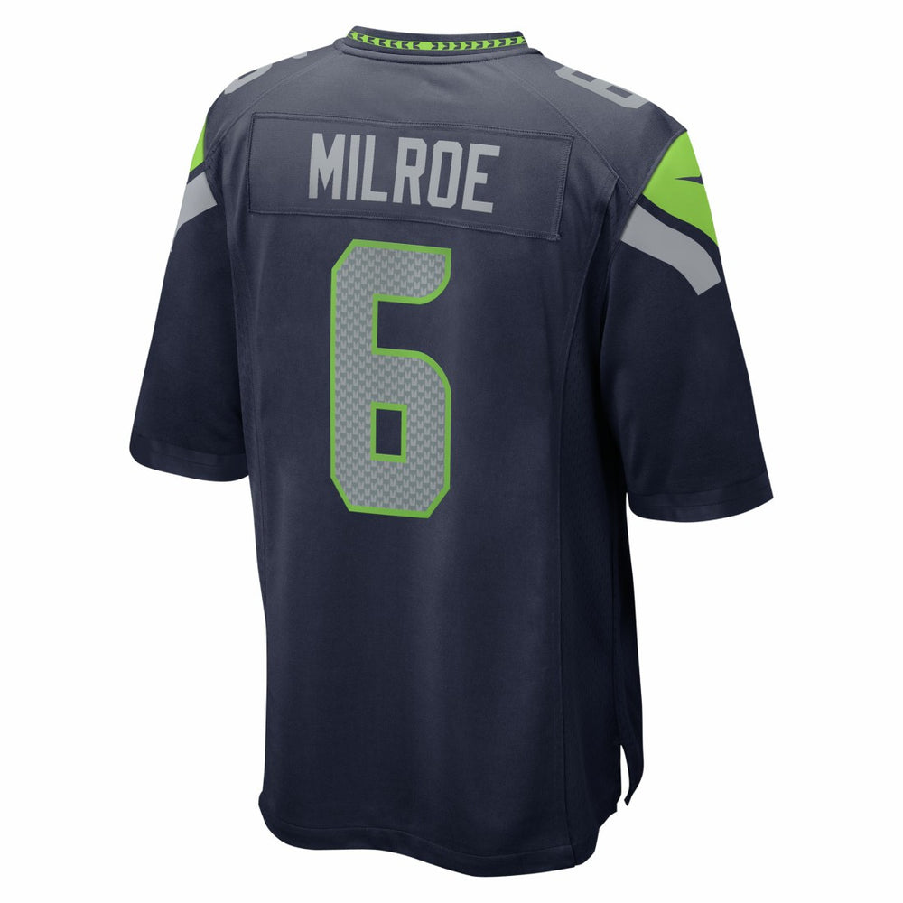 Jalen Milroe Seattle Seahawks 2025 NFL Draft Game Jersey - College Navy discount