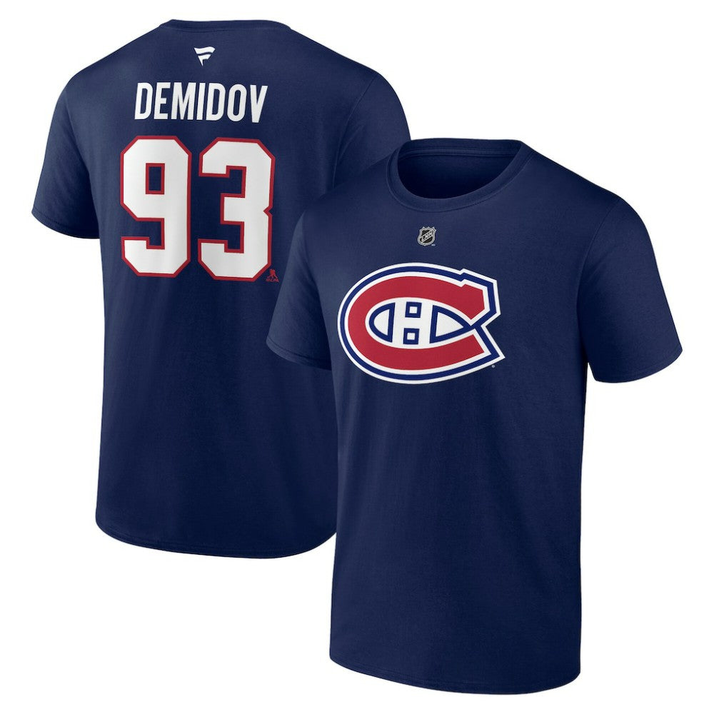 Ivan Demidov Montreal Canadiens Fanatics Authentic Stack Name & Number T-Shirt - Navy T-shirts