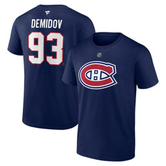 Ivan Demidov Montreal Canadiens Fanatics Authentic Stack Name & Number T-Shirt - Navy T-shirts