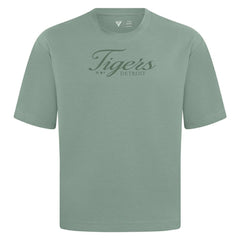 Detroit Tigers Levelwear Ethereal Oversized Luxe Signature Knit T-Shirt Green