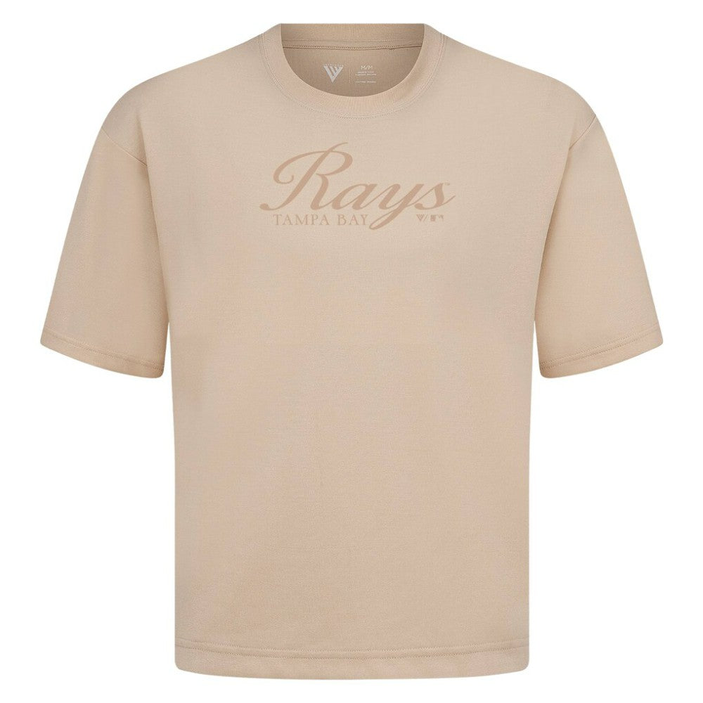 Tampa Bay Rays Levelwear Ethereal Oversized Luxe Signature Knit T-Shirt Khaki