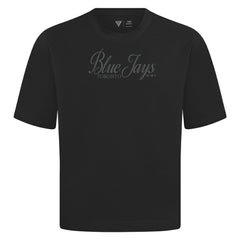 Toronto Blue Jays Levelwear Ethereal Oversized Luxe Signature Knit T-Shirt Black