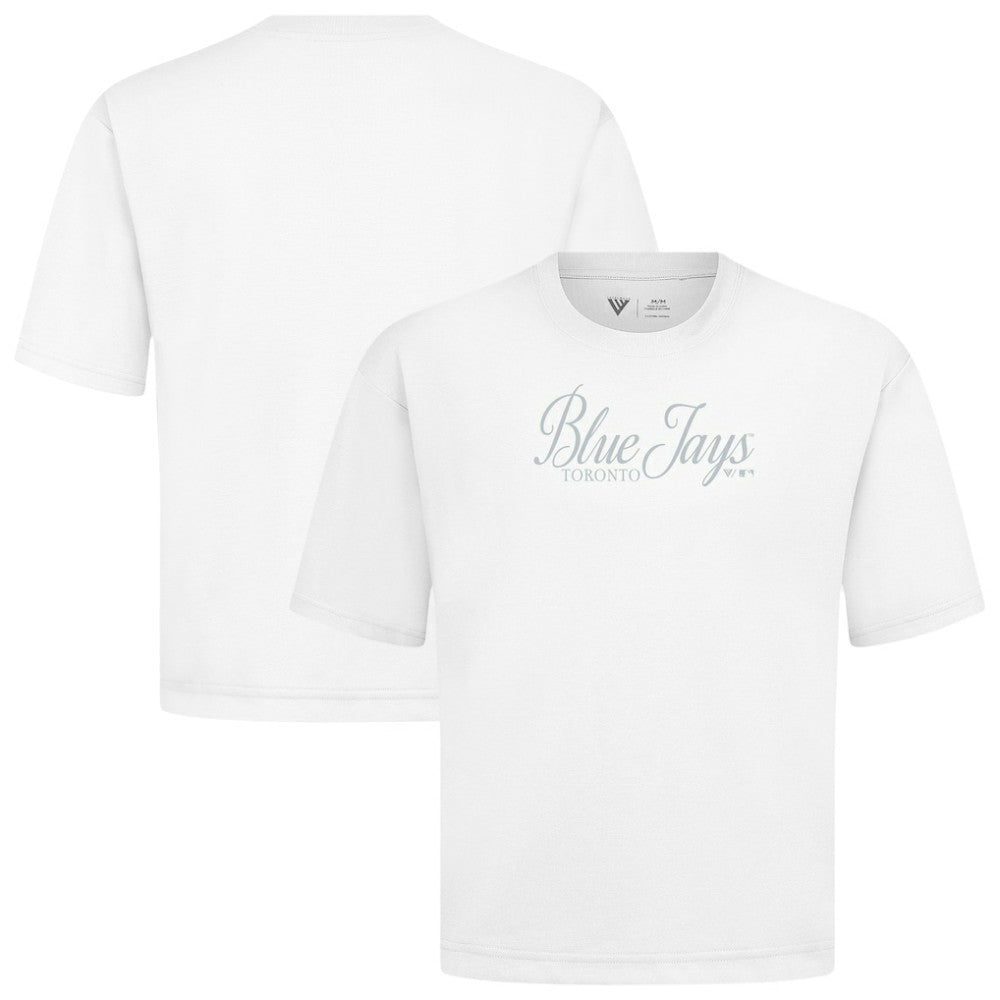 Toronto Blue Jays Levelwear Ethereal Oversized Luxe Signature Knit T-Shirt White