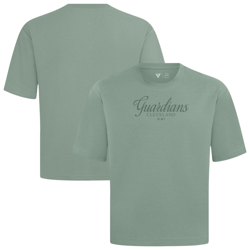 Cleveland Guardians Levelwear Ethereal Oversized Luxe Signature Knit T-Shirt Green