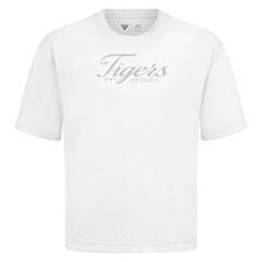 Detroit Tigers Levelwear Ethereal Oversized Luxe Signature Knit T-Shirt White