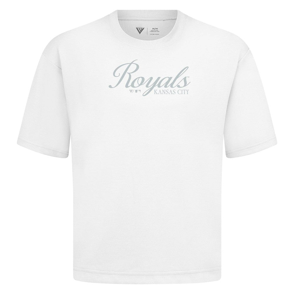 Kansas City Royals Levelwear Ethereal Oversized Luxe Signature Knit T-Shirt White