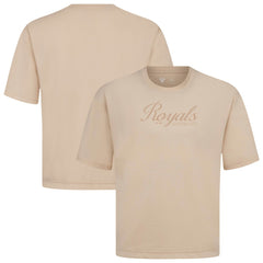 Kansas City Royals Levelwear Ethereal Oversized Luxe Signature Knit T-Shirt Khaki