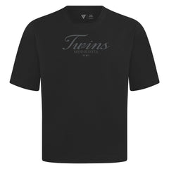 Minnesota Twins Levelwear Ethereal Oversized Luxe Signature Knit T-Shirt Black