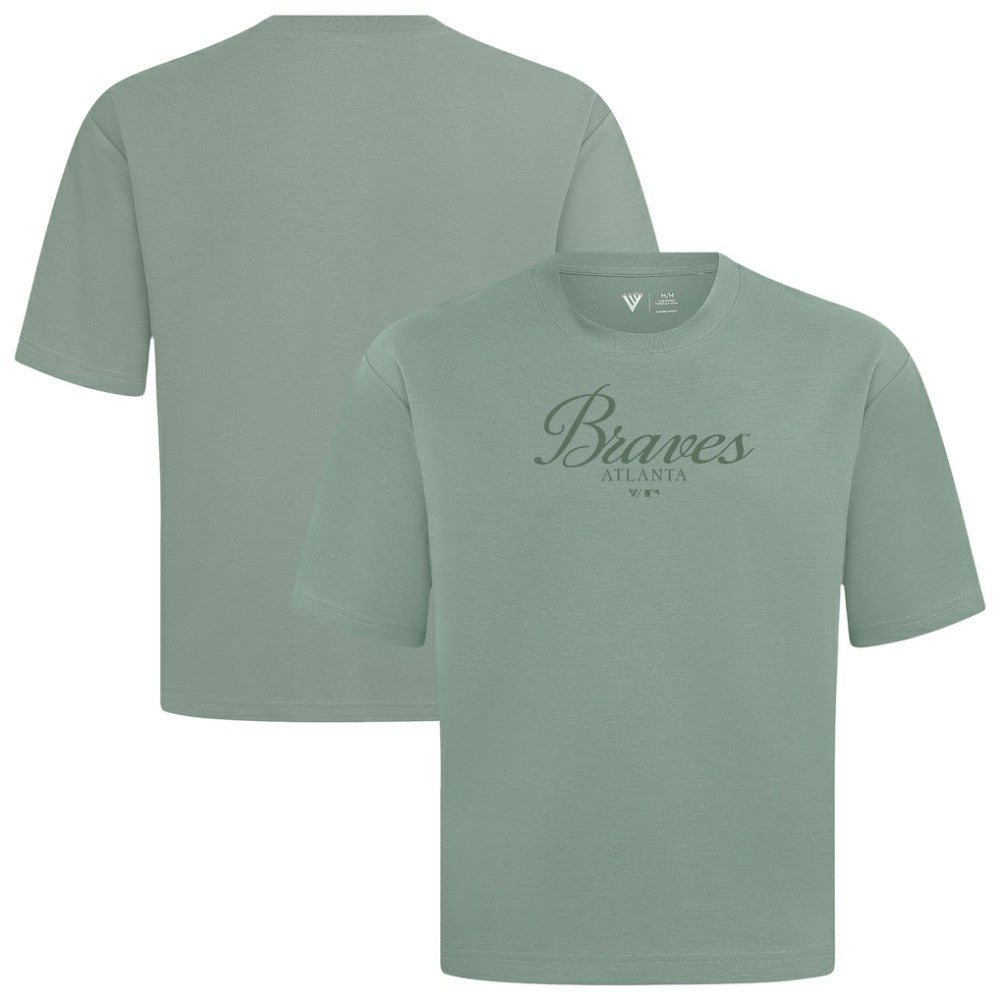 Atlanta Braves Levelwear Ethereal Oversized Luxe Signature Knit T-Shirt Green