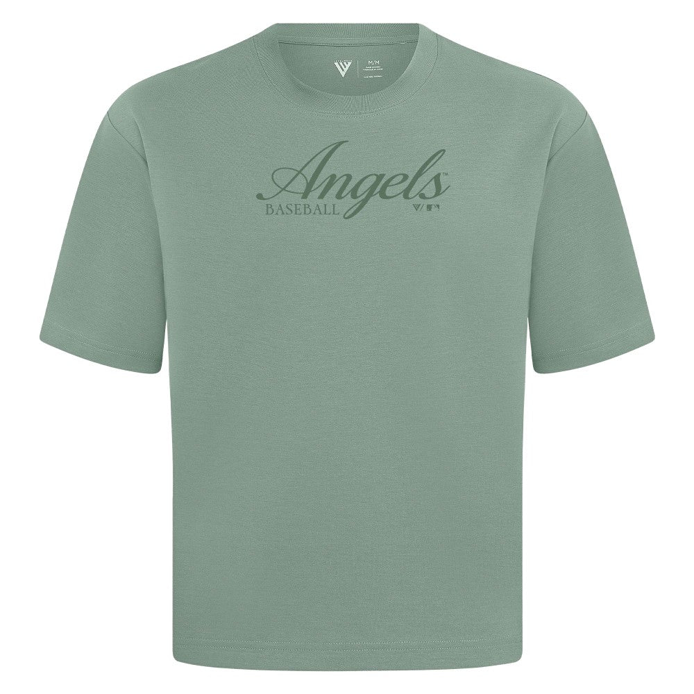 Los Angeles Angels Levelwear Ethereal Oversized Luxe Signature Knit T-Shirt Green