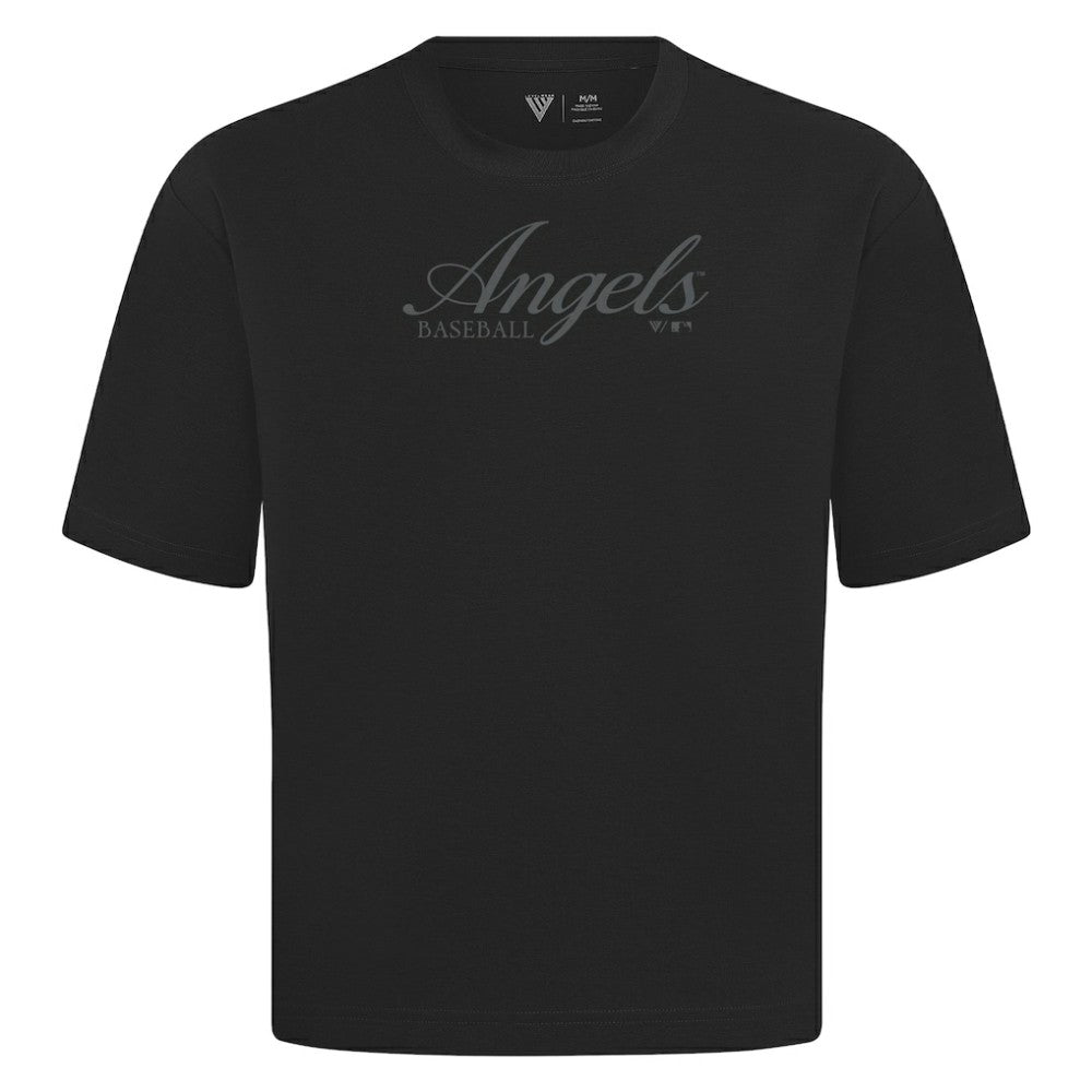 Los Angeles Angels Levelwear Ethereal Oversized Luxe Signature Knit T-Shirt Black