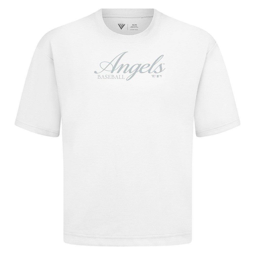Los Angeles Angels Levelwear Ethereal Oversized Luxe Signature Knit T-Shirt White