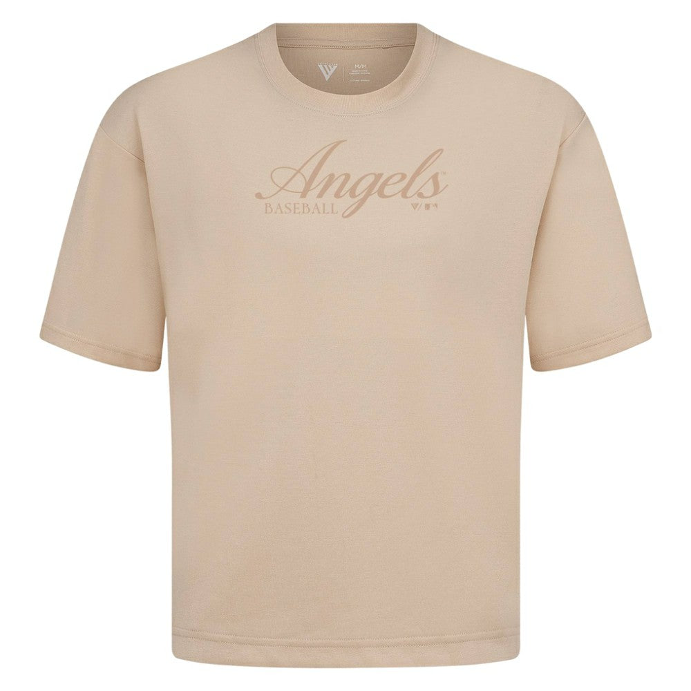 Los Angeles Angels Levelwear Ethereal Oversized Luxe Signature Knit T-Shirt Khaki