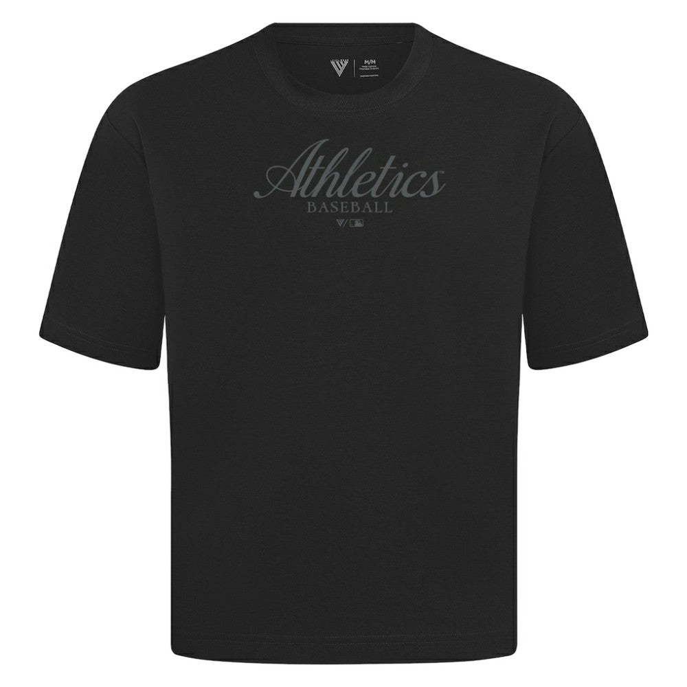 Athletics Levelwear Ethereal Oversized Luxe Signature Knit T-Shirt Black