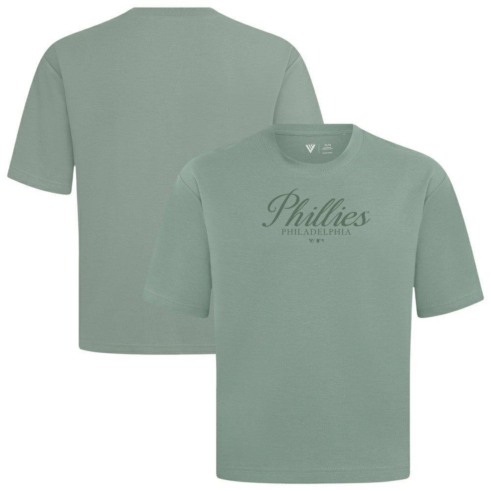 Philadelphia Phillies Levelwear Ethereal Oversized Luxe Signature Knit T-Shirt Green