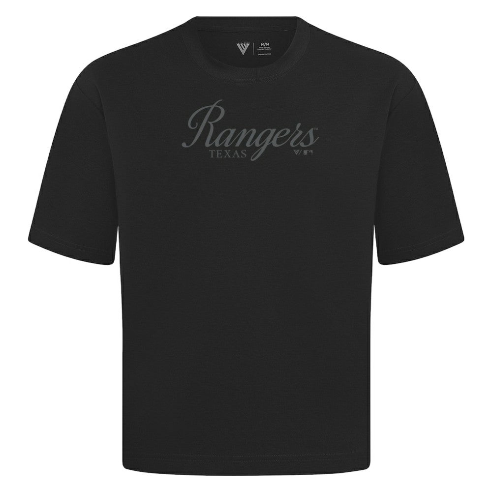 Texas Rangers Levelwear Ethereal Oversized Luxe Signature Knit T-Shirt Black