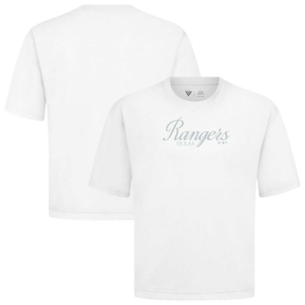 Texas Rangers Levelwear Ethereal Oversized Luxe Signature Knit T-Shirt White