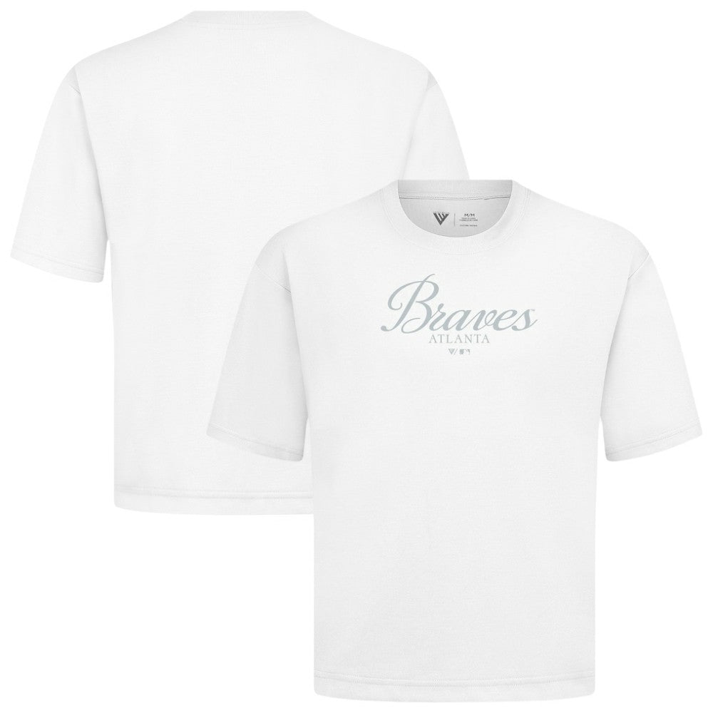 Atlanta Braves Levelwear Ethereal Oversized Luxe Signature Knit T-Shirt White