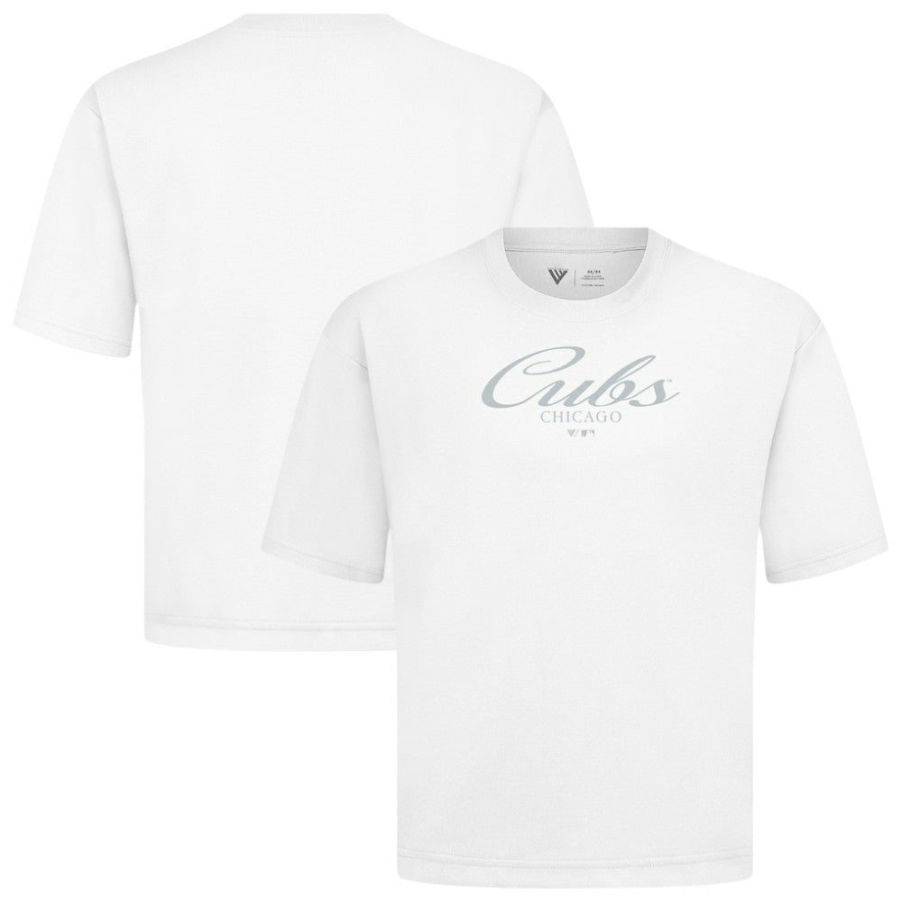 Chicago Cubs Levelwear Ethereal Oversized Luxe Signature Knit T-Shirt White