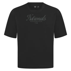 Washington Nationals Levelwear Ethereal Oversized Luxe Signature Knit T-Shirt Black