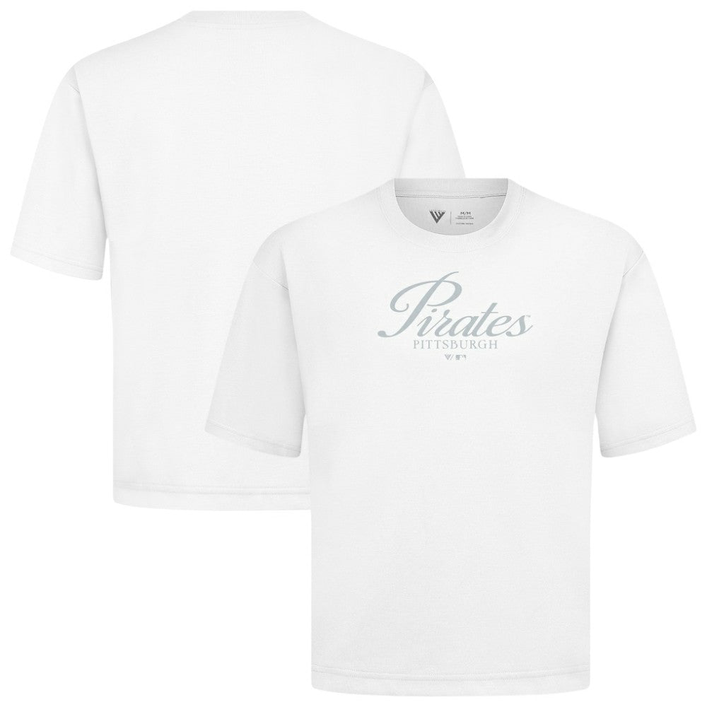 Pittsburgh Pirates Levelwear Ethereal Oversized Luxe Signature Knit T-Shirt White