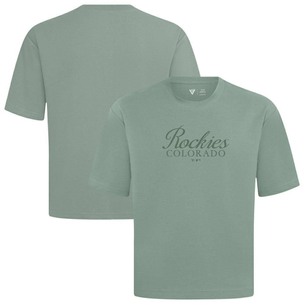 Colorado Rockies Levelwear Ethereal Oversized Luxe Signature Knit T-Shirt Green