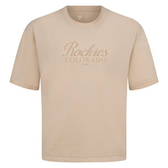 Colorado Rockies Levelwear Ethereal Oversized Luxe Signature Knit T-Shirt Khaki