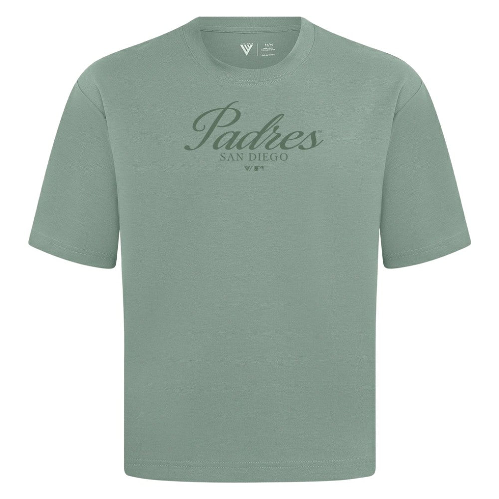 San Diego Padres Levelwear Ethereal Oversized Luxe Signature Knit T-Shirt Green