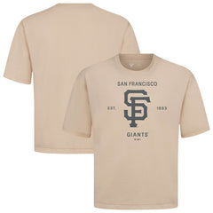 San Francisco Giants Levelwear Crossway Oversized Luxe Signature Knit T-Shirt Khaki