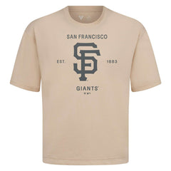 San Francisco Giants Levelwear Crossway Oversized Luxe Signature Knit T-Shirt Khaki