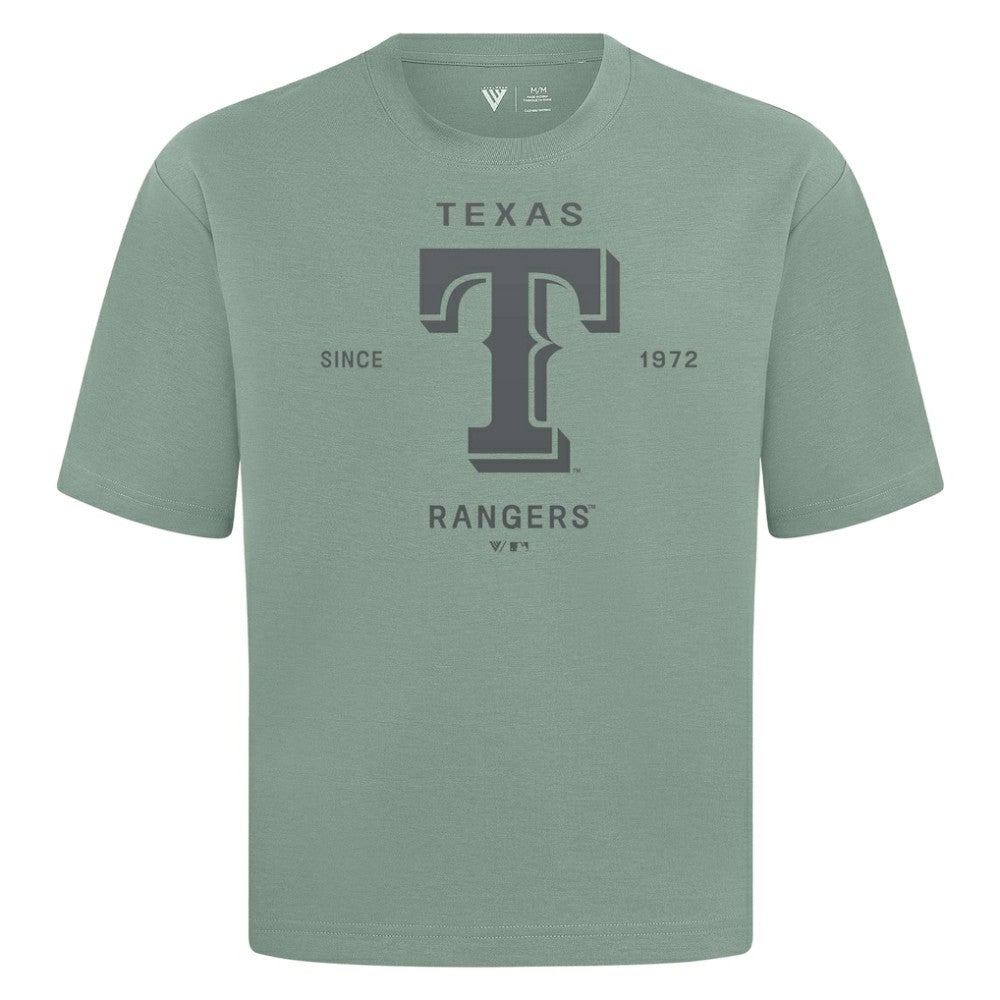 Texas Rangers Levelwear Crossway Oversized Luxe Signature Knit T-Shirt Green