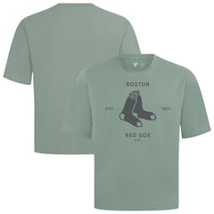 Boston Red Sox Levelwear Crossway Oversized Luxe Signature Knit T-Shirt Green