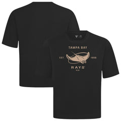 Tampa Bay Rays Levelwear Crossway Oversized Luxe Signature Knit T-Shirt Black