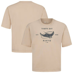 Tampa Bay Rays Levelwear Crossway Oversized Luxe Signature Knit T-Shirt Khaki