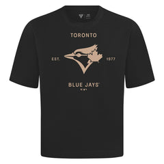 Toronto Blue Jays Levelwear Crossway Oversized Luxe Signature Knit T-Shirt Black
